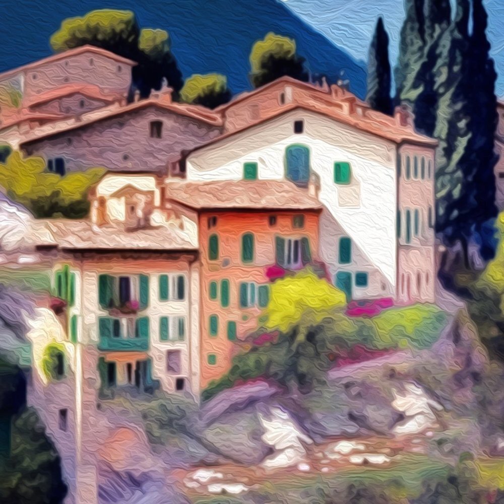 8x8 Italy Lovely‎ Fantasy Art Watercolor Oil Painting Print - Picture 3 of 6